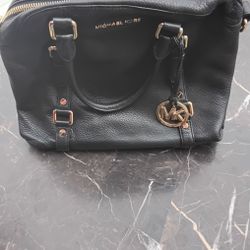 Michael Kors Purse Black Leather Tote Bag