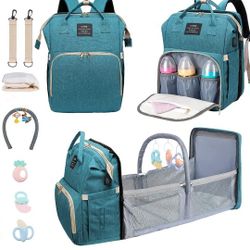 ANWTOTU Diaper Bag with Changing Station,Diaper Bag Backpack,Girl Boy Diaper Bag,Large Capacity,900d Excellent Oxford(Ungrade-Green)

