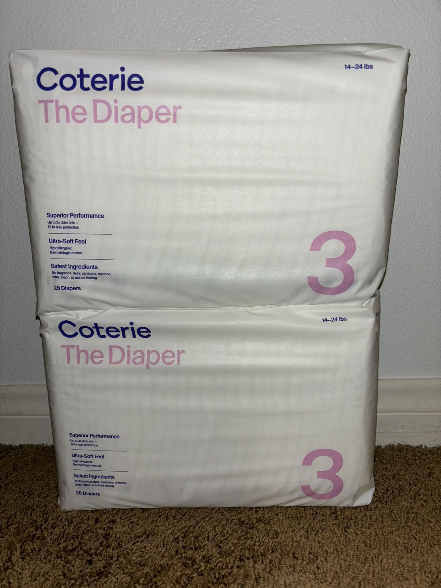 Coterie size 3 diapers