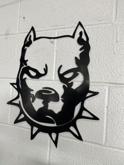 Plasma Cut Pit Bull Sign 