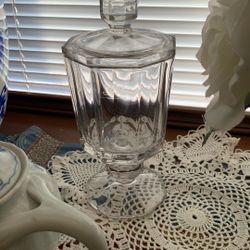 Octagonal Crystal Glass Jar 
