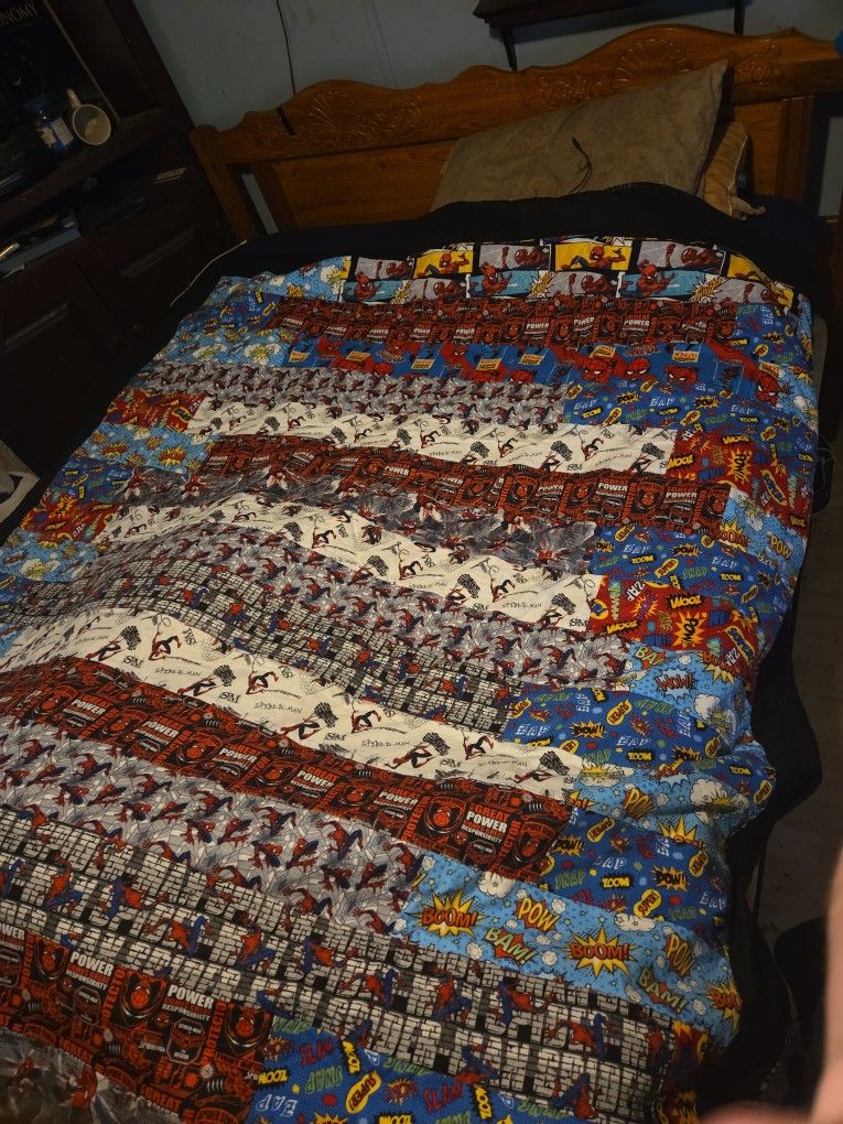 Spiderman Quilt 73"×93" 100% Cotton