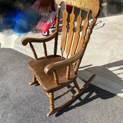 Vintage Solid Wood Rolling Chair Heavy
