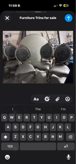 Table fancy real wood and grey/silver $300