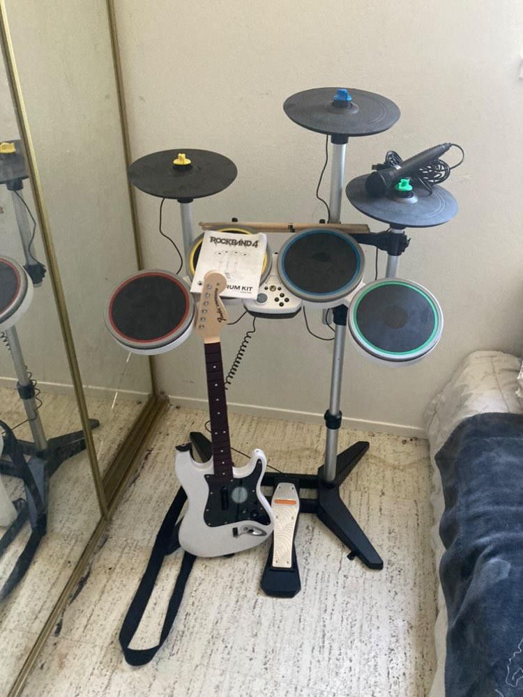Xbox 1 Rock Band 4 Electric Drum Set And Guitar $300 OBO