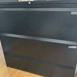 Black Vertical 3 Drawer File cabinet