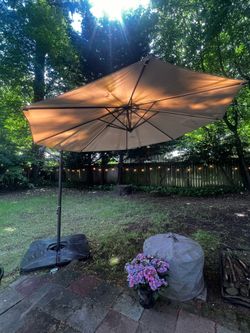 10FT Cantilever Patio Umbrella + 230lb Weighted Base Set