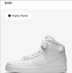 Nike Air Force 1 High White Sneakers size 10