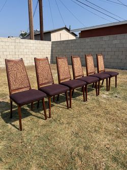 Set of 6 Walnut Mid-Century Modern Dining Chairs