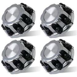 Set of 4) Chrome Wheel Center Caps 8 Lugs Compatible with Select 16 Inch Van & Truck -
