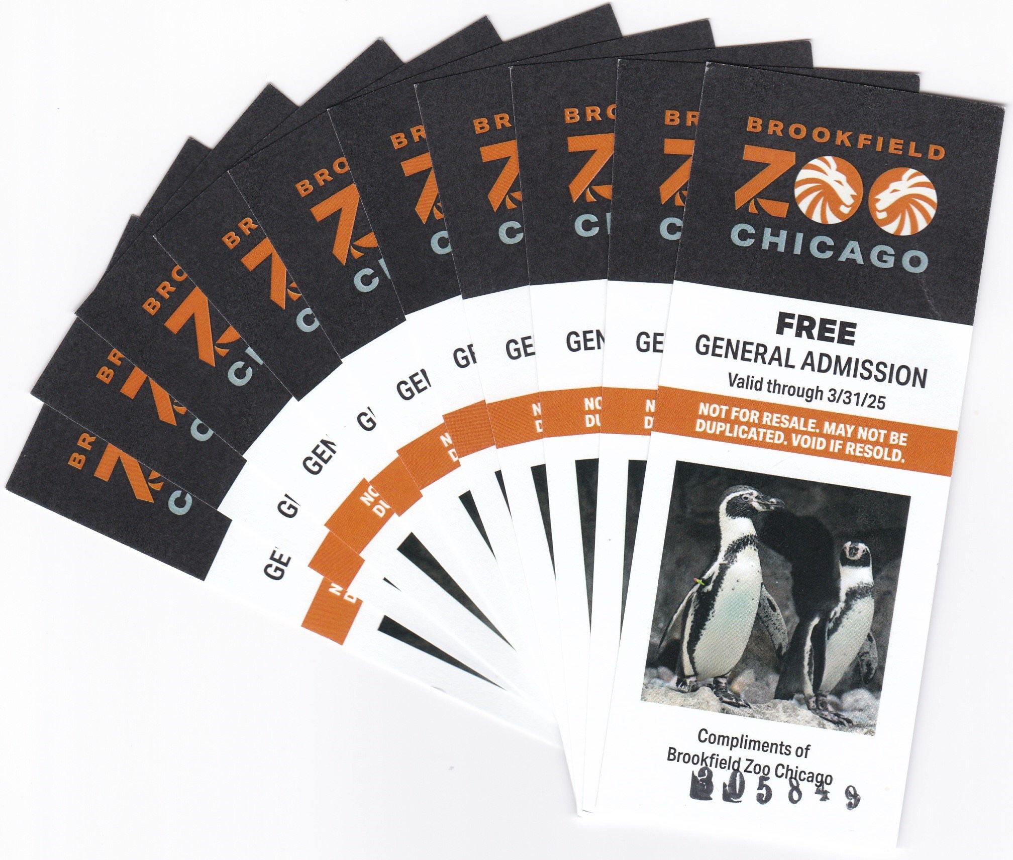 (10) Brookfield Zoo Tickets