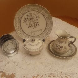 25th Wedding Anniversary  Silver Plated Set