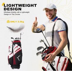 Golf Cart Bag, 15 Way Organizer Divider Top with Handles and Rain Cover