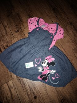 3T Minnie Mouse Girls 2 Piece Dress Set