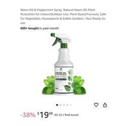 Brand new Neem Oil & Peppermint Spray, Natural Neem Oil Plant Protection for Indoor/Outdoor Use