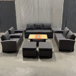 9-Seater Outdoor Patio Furniture Wicker Couch