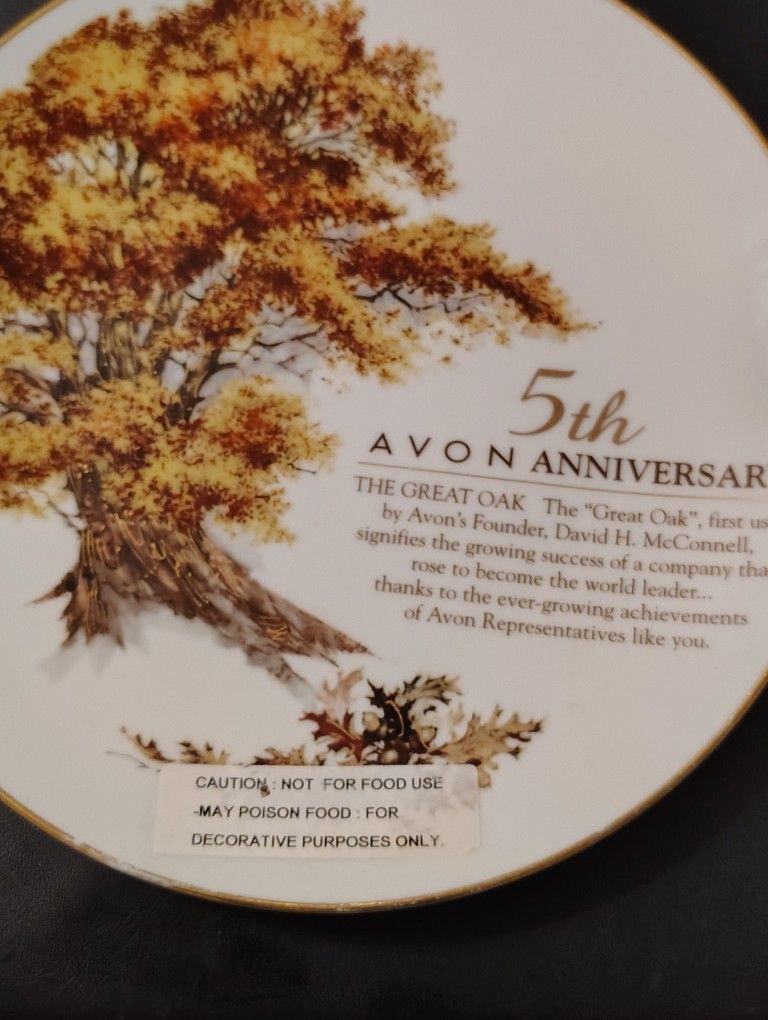 5th Anniversary Avon Plate