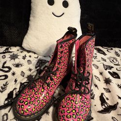 Pink Leopard Dr Martin Boots