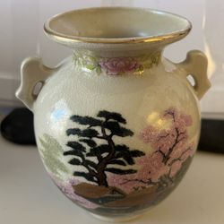 Vintage Japanese two handle vase