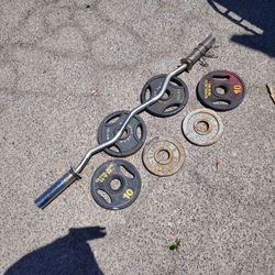 Delivery Available - Olympic Curl Bar 50 Pounds In Weights With Weight Of Bar Over 60 Pounds 