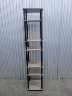 Tall Wooden Narrow Shelving Unit
