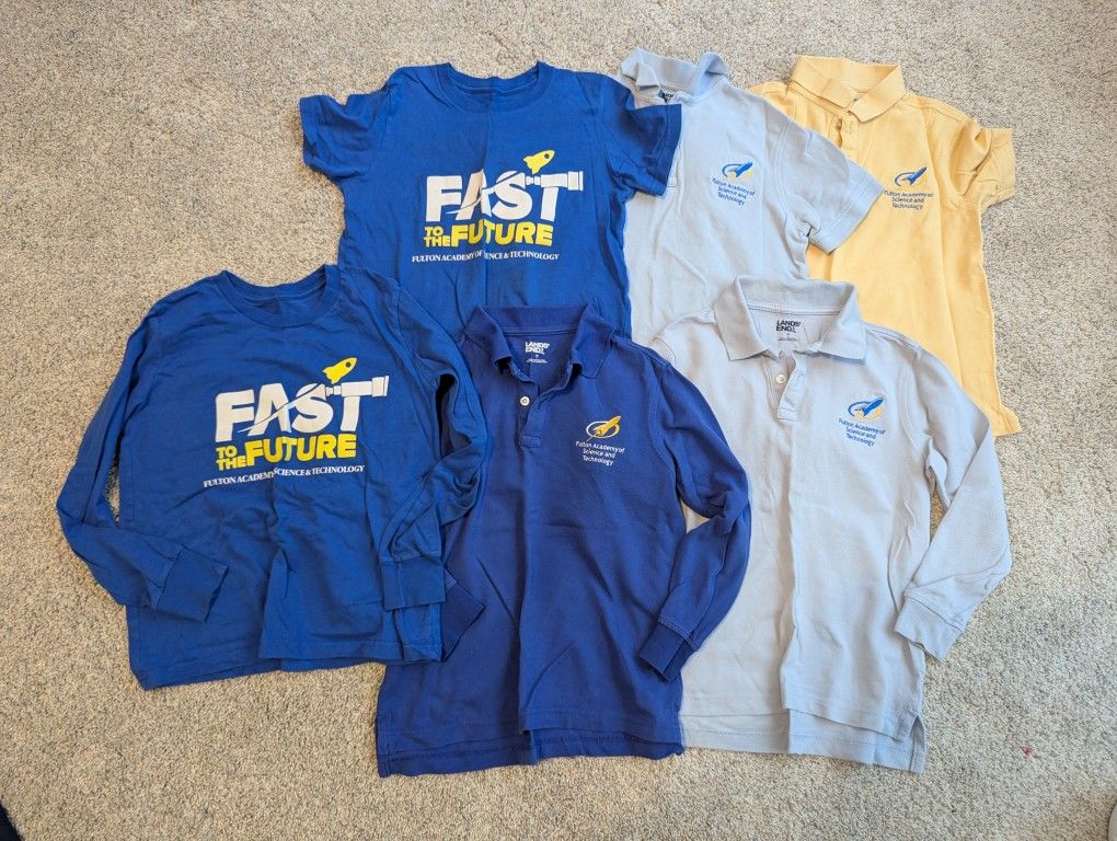 FAST Fulton Academy Of Science And Technology Uniform Polo And T-shirt Size M/8