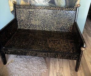 Unique, Gold Leaf Hand Painted Sette