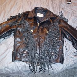 Vintage Park V Fringe Leather Jacket