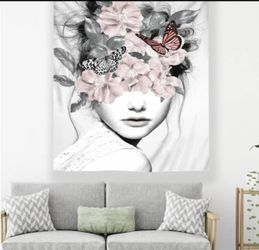tapestry wall hanging vintage boho decorPretty girl Pink 51x59inch