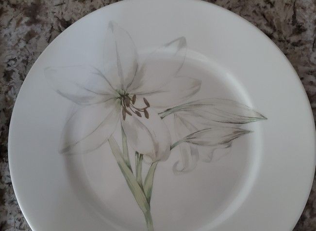 Set of 16 Corell dinner plates and salad plates (8 each)