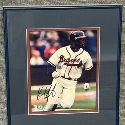 Autographed Kenny Lofton Photo W/ Frame