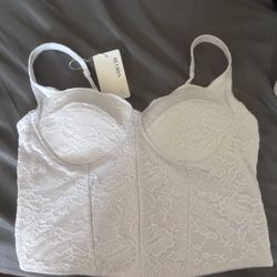 Going Out White Corset Top