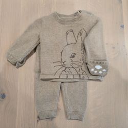 3-6m. M&S Knit Bunny Set