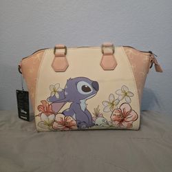 Loungefly Disney Lilo & Stitch Scrump & Stitch Hibiscus Flowers Satchel Bag