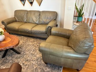 Leather Sofa and Chair