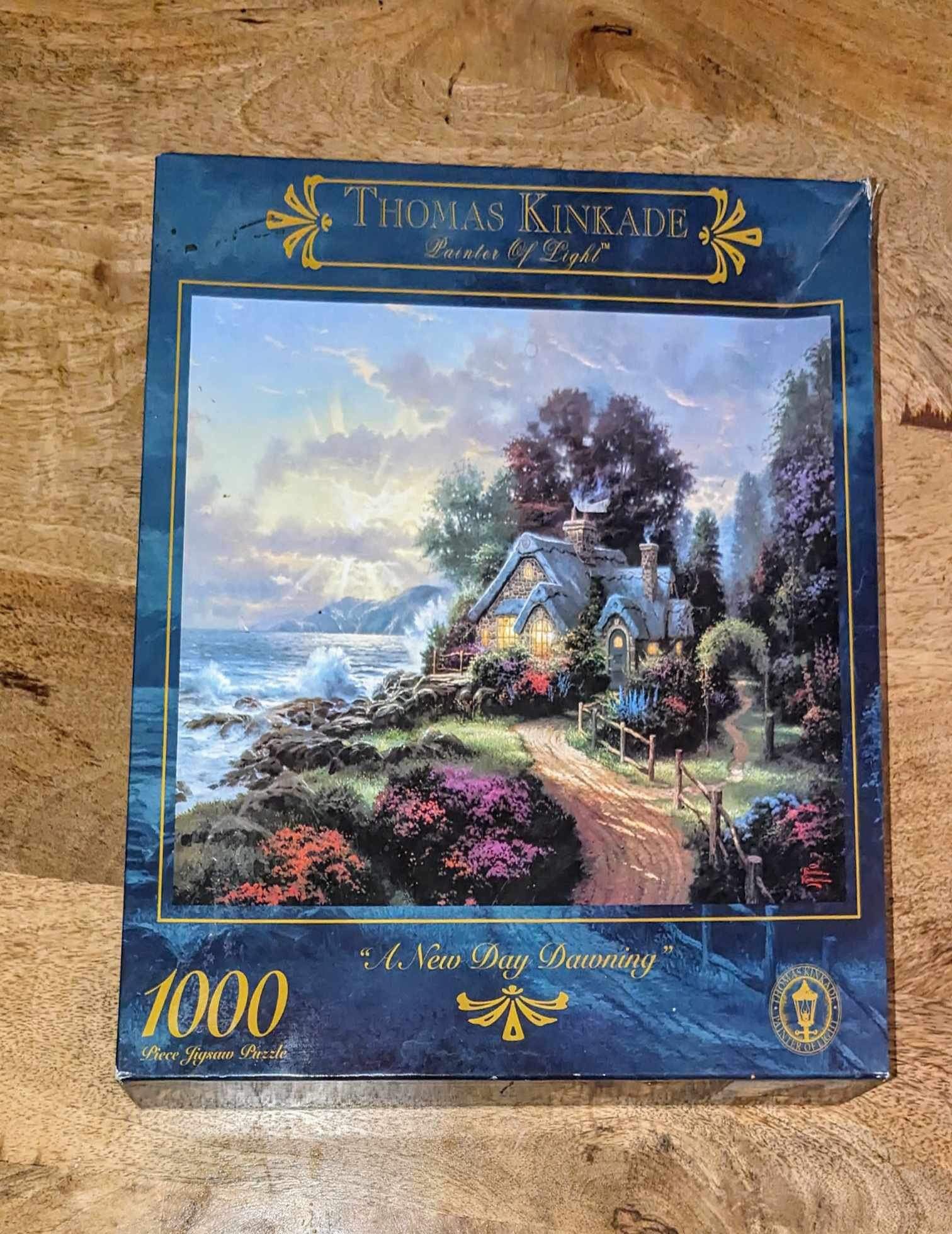 New Vintage Sealed Tho,as Kinkade 1000 Piece Puzzle A New Dawning Day 