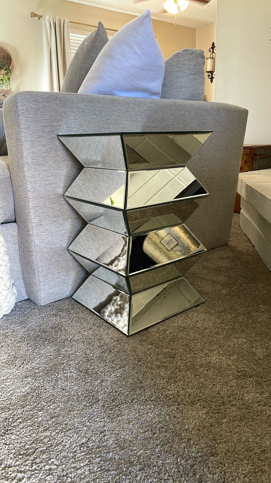 Z Gallerie Mirror End Table 