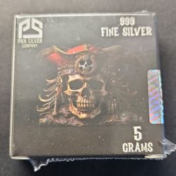 Pan Silver Stamped .999 Pirate 5g Collectible