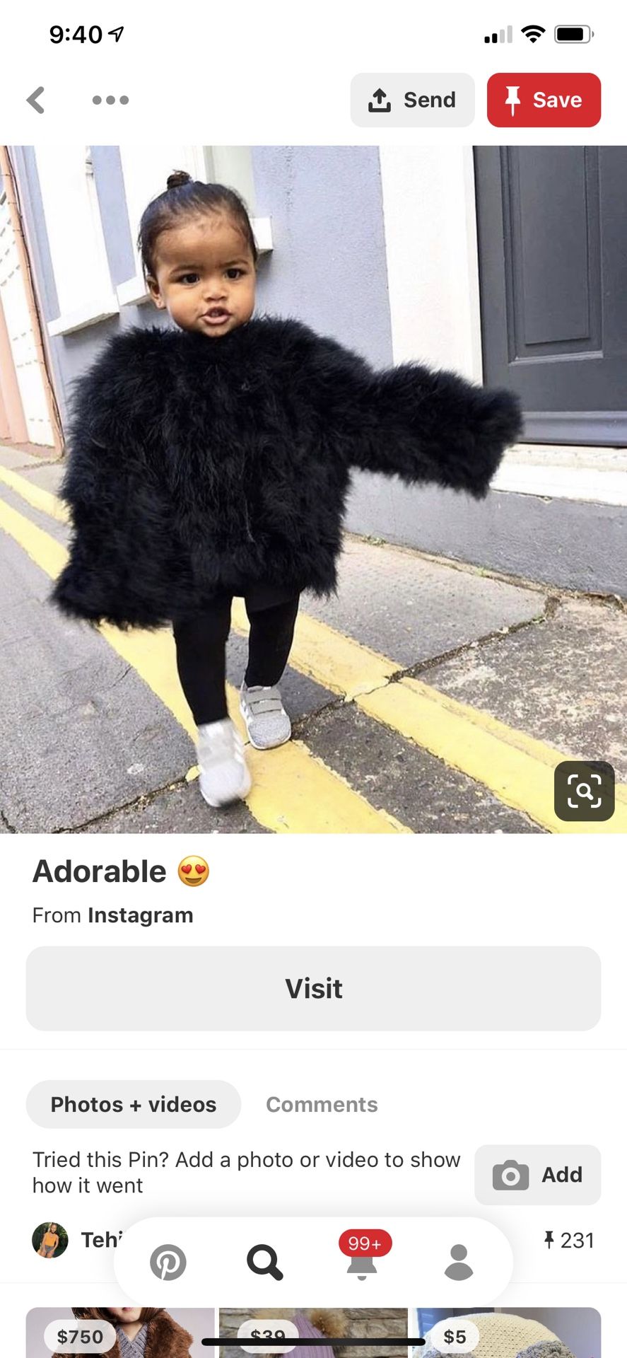 Fur coat for kids
