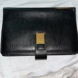 Rare Vintage black Bally leather briefcase with gold hardware