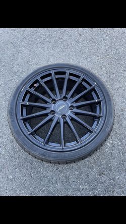 1 Only - 255/35zr18 5x120 5x4.72 Bmw Chevy Camaro Wheel Rim Good Treads Tire!!!