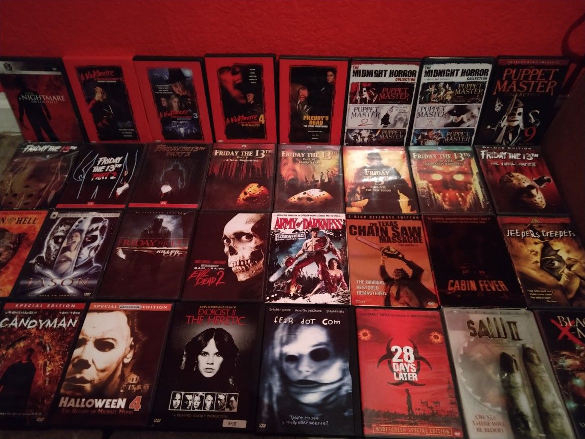 Horror Movies Collection Lot DVDs ( Friday The 13th, Nightmare On Elm Street, Puppet Master & More) 