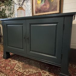 Refinished Deep Green Buffet / Media Stand