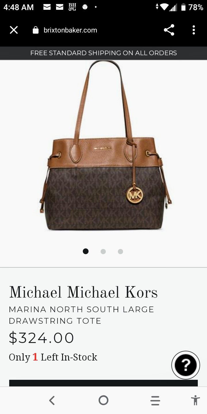 Michael Kors Marina North South Large Drawstring Tote