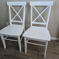 White Modern Farmhouse Dining Chairs