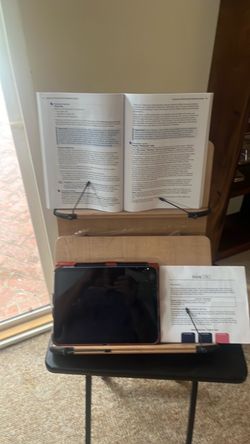 Adjustable laptop/ipad stand and book/ paper holder