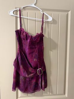 New Purple Floral Corset Mini Dress