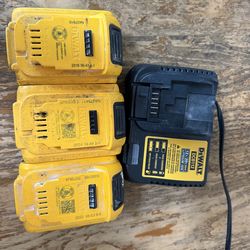 DeWalt 20V XR 5Ah Batteries + Charger