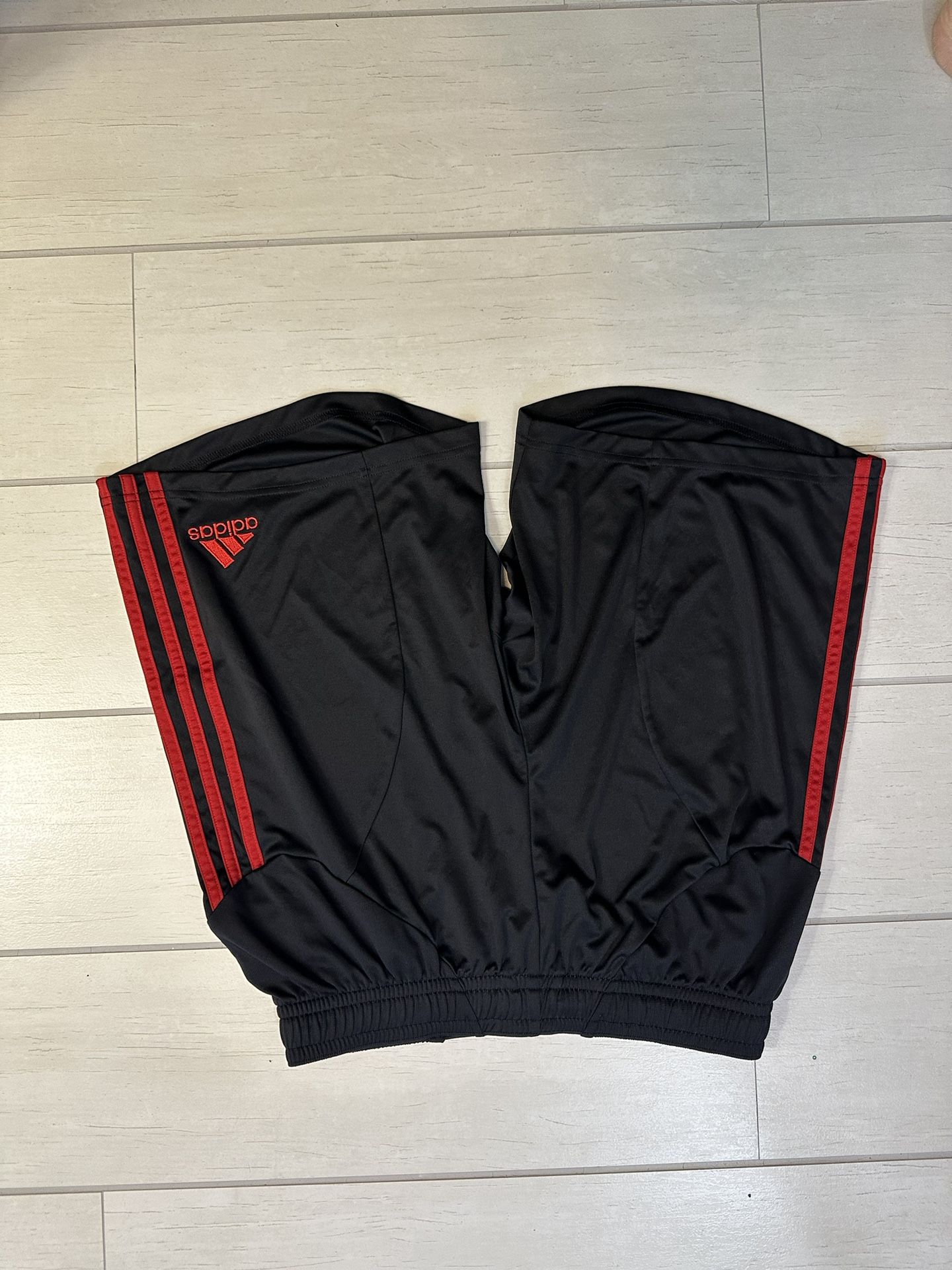 Adidas Men’s Athletic Shorts Black with Red Stripes