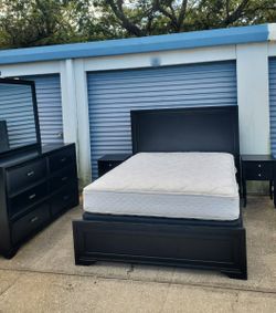 Black Queen Bedroom Furniture Dresser Set 